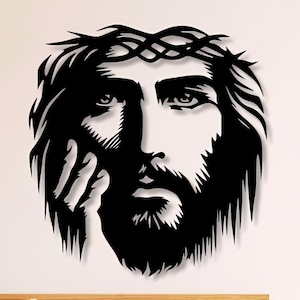 Jesus Face Dxf Svg Png Files Wall Art Cut File For Cnc Plasma Laser Cricut Glowforge Xtool