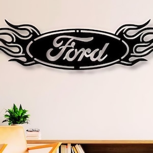 Ford Dxf Svg Png Files Fire Design Flame Ford Vintage Wall Decor Cut File For Cnc Plasma Laser Glowforge