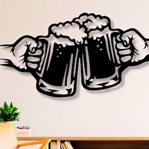 Beer Foam Dxf Svg Png Files Laser Cut File For Plasma Cheery , Glass , Toast , Glasses , Beer , Foam , Hand , Celebration , Cut , For , Cnc