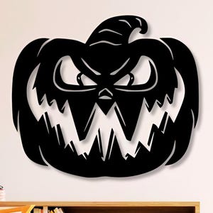 Halloween Pumpkin Face Metal Wall Art Files, CNC laser cut (svg, dxf, png)