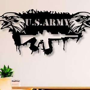 Army Dxf Svg Png Files , USA Army , Special Force , Eagle , Riffle , Patriotic , Wall , Decor , Cut File , For Cnc Plasma Laser Glowforge