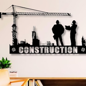 Construction Metal Wall Art, CNC Laser Cut Files (svg, dxf, png)