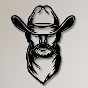 Cowboyhut svg, Dxf, Png, Dateien, Laser-Schnitt, Wandkunst, Cowboy, Hut, Gesicht, Für , Cnc, Schneiden, Vektorel, Laser,Plasma, Glowforge