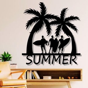 Summer Dxf , Svg , Png , Files - Summer , Surf , Sea , Palm , Trees , Silhouette , Cut , File , For , Cnc , Laser , Plasma , Glowforge