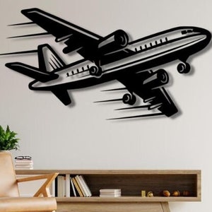 Avião Dxf svg Png Arquivos Avião Airbus Passageiro Piloto Avião, Parede, Arte, Corte, Arquivo, Para, Cnc, Plasma, Laser