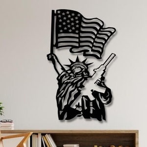 Estátua da Liberdade Dxf, Svg, Png, Arquivos, A Estátua da Liberdade, Parede, Arte, Arquivo, Para, Cnc, Corte, Laser, Plasma, Glowforge