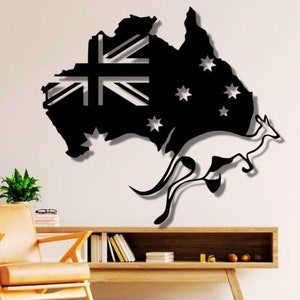 Australia Dxf Svg Png Files , Australia , Flag , Kangaroo , Design , Map , Outline , Wall , Art , Cut , File , For , Cnc , Plasma , Laser