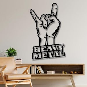 Heavy Metal Dxf , Svg , Png , Files , Rock , And , Roll , Metal , Music , Hand , Cut , File , For , Cnc , Plasma , Laser , Glowforge