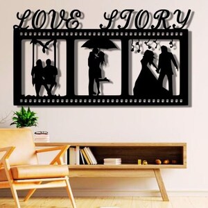 ラブストーリー DXF SVG PNG ファイル ラブフィルム ストーリーボード ラブズ バレンタイン ロマンチック 、 プロポーズ 、 妻 、 カットファイル 、 CNC 、 プラズマ