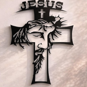 Jesus Cross Svg Dxf Png Files Wall Art, Christian Laser Plasma Cricut ...