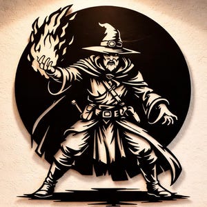 Wizard SVG DXF PNG Files Fireball Vector Art Cut File For Cnc Plasma Laser Cricut Glowforge Xtool