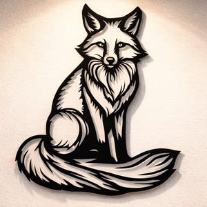 File DXF SVG PNG di Fox, arte murale in metallo, file tagliati al laser CNC