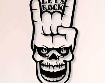 Rock Hand Sign Skull Cut File, CNC Plasma Laser (svg, Dxf, Png) - Etsy