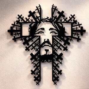 Jesus Cross Dxf Svg Png Files , Jesus Christian Cross Wall Art Cut File ...
