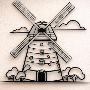 Pliki Dxf Svg Png Wiatrak Grafika ścienna Wiatrak Plik do cięcia dla CNC Plasma Laser Cricut Glowforge Xtool