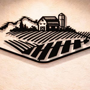 Gård Svg Dxf Png-filer Metallväggkonstfiler, CNC Plasma Laserskärning