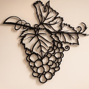 Archivos SVG DXF de uvas para pared, corte láser CNC (svg, dxf, png)