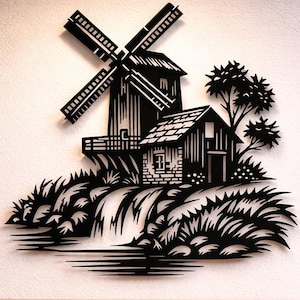 Pliki SVG Dxf Png Wiatrak Grafika Wektorowa Plik Cięty Dla Lasera Plazmowego CNC Cricut