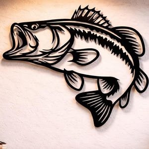 Bass Fish SVG DXF PNG Files Vector Art For Cnc Plasma Laser Cricut
