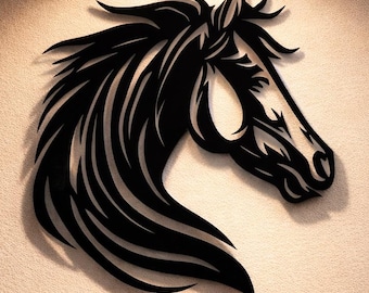 Horse Head Vector Art Files Wall Art, Laser Cut Files (SVG, DXF, PNG)