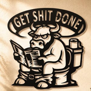 Funny Bull Dxf Svg Png Files Bathroom Design Cut File For Cnc Laser Plasma Cricut Glowforge