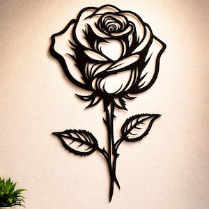 Rose Metal Wall Art Cut File (SVG, DXF, PNG)