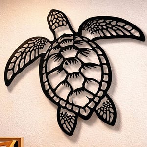 Fichier de découpe d'art mural tortue pour CNC, laser, Cricut (svg, dxf, png)