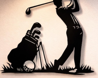 Golfer Dxf Svg Png Files Golf Man Vector Cut File For Cnc Plasma Laser Cricut Glowforge Xtool