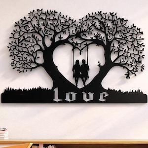 Love Tree Svg Dxf Files, Valentine's Day Decor (SVG, DXF, PNG)