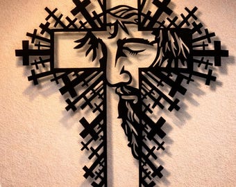Jesus Cross Dxf Svg Png Files Metal Wall Art, CNC Plasma Laser Cut File ...