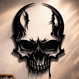 Skull Face Metal Wall Art Files for CNC (svg, dxf, png)