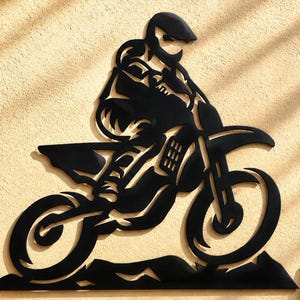 Arquivos DXF, SVG e PNG de Motocross, Piloto de Moto, Corrida de Superbike, Motociclista, Arte de Parede, Corte, Para CNC, Plasma