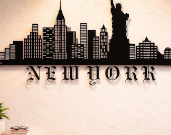 Newyork Skyline Dxf Svg Png Files , Newyork , Scene , Wall Art , Cut File For Cnc Plasma Laser Glowforge