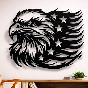 American Eagle Usa Flag Art,CNC Plasma Laser Cricut Cut Files ( DXF , SVG)