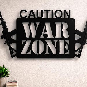 ウォーゾーン DXF SVG PNGファイル メタルウォールアート、ゲーマールームの装飾