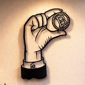 Bitcoin Svg Dxf Png Files Metal Wall Art, Crypto Coin Design