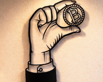 Bitcoin Svg Dxf Png Files Metal Wall Art, Crypto Coin Design