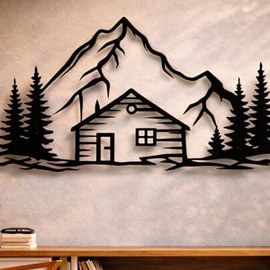 Cottage Dxf Svg Png Files , Wooden , House , Mountain , Trees , Wall ...