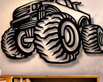 Monster Truck Svg Dxf Png Files Vector Art Files Wall Art, CNC Laser Cut Files