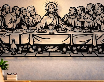 Last Supper Svg Dxf Png Files Jesus and Apostles Vector Art Cut File For Cnc Laser Plasma Cricut