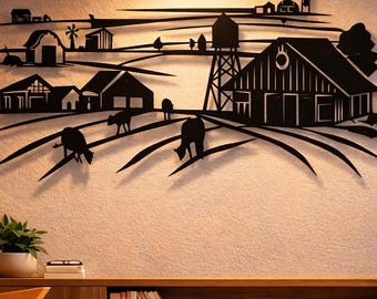 Farm Metal Wall Art Files, cnc Plasma Laser Cut (svg, dxf, png)