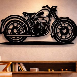Vintage Motorcycle Svg Dxf Png Files Metal Wall Art, CNC Laser Cut Files (SVG, DXF)