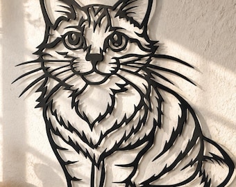 Cat Svg Dxf Png Files  Metal Wall Art Files, CNC Plasma Laser Cut
