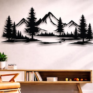 Mountain Scene Dxf Svg Png Files  Wall Art, CNC Laser Cut Files