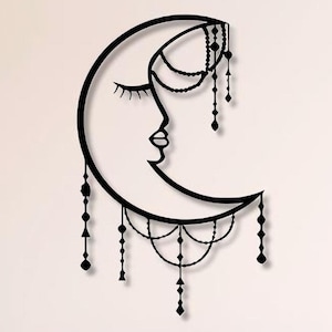 Moon Dxf Svg Png Files Moon Boho Mystic Mysterious Cut File , For , Cnc , Plasma , Laser