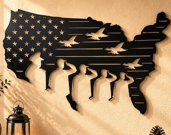 American Flag Veteran Svg Dxf Files, CNC Cut Files