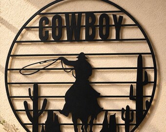 Cowboy Horse Metal Wall Art Files, CNC Laser Cut (svg, dxf, png)