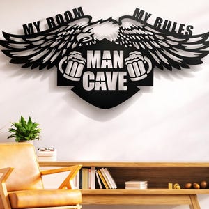 Archivos SVG, DXF y PNG para decoración de paredes en cuevas de hombre, archivos para corte láser CNC.