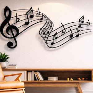 Archivos de arte mural de notas musicales en metal para CNC (svg, dxf, png)