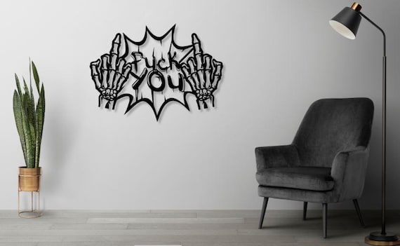 Middle Finger Text Wall Art: Fuck You SVG DXF PNG Files - Etsy